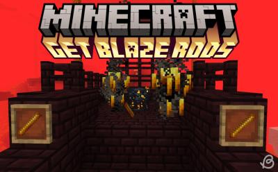 Blazes and blaze rods in item frames in Minecraft