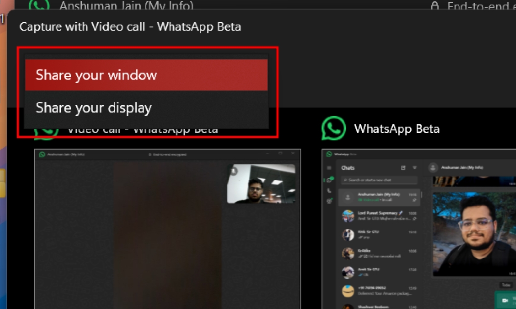 Choose Window to Share