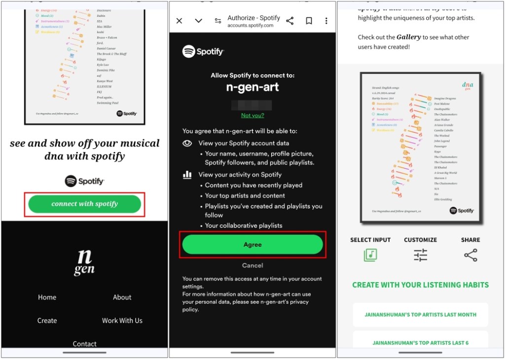 Create Spotify DNA Strand Chart