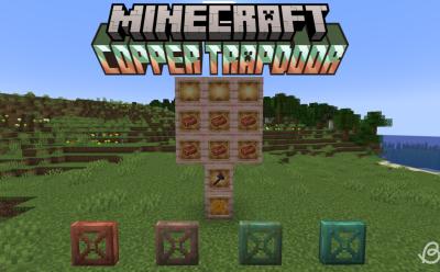 Copper trapdoors in all oxidation stages and copper ingots in item frames in Minecraft 1.21