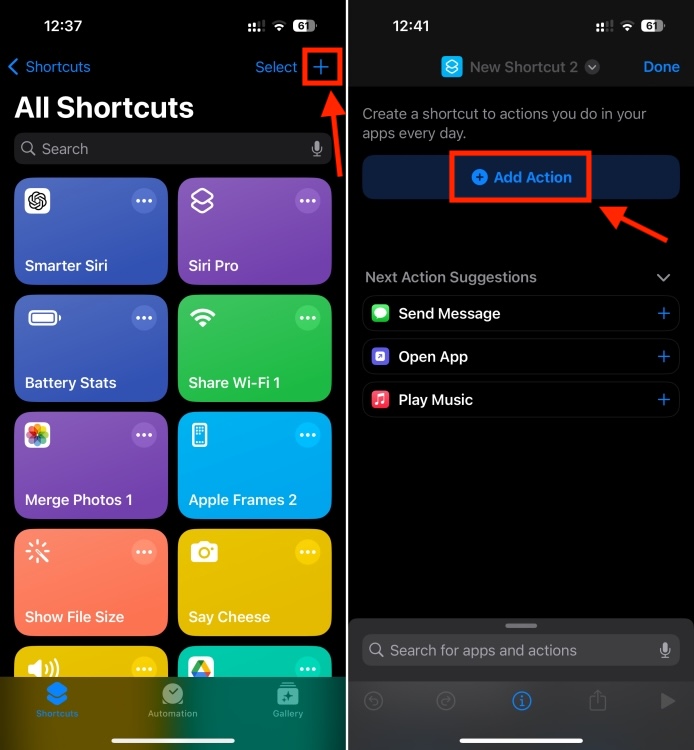 Create a Shortcut on iPhone