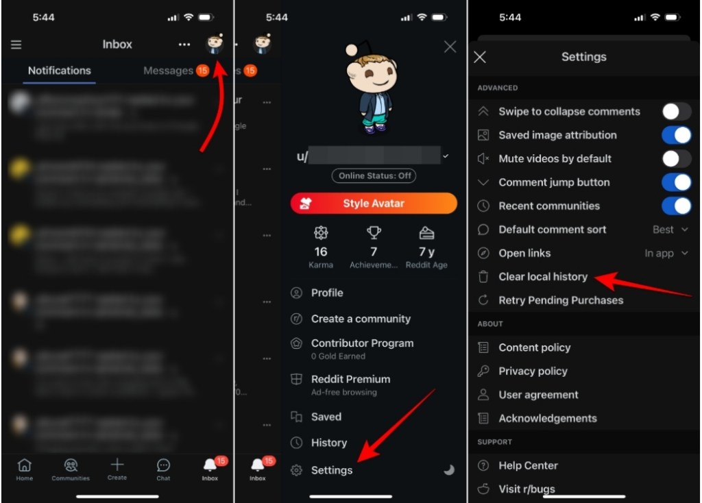 Delete Reddit Post History iPhone