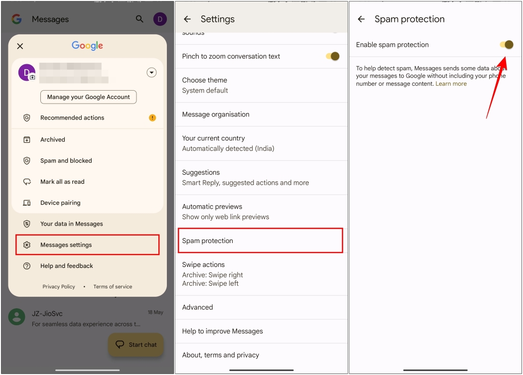 how to permanently stop spam emails on android