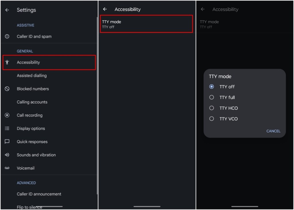 Enable TTY Mode Android