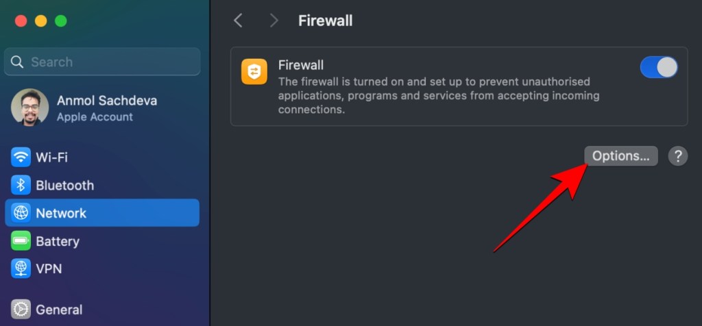 Click on Firewall Options | Steam Disk Write Error
