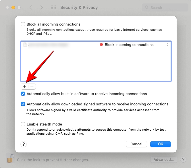 Add to Firewall options