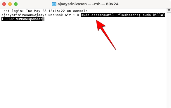 Use command to Flush DNS Cache