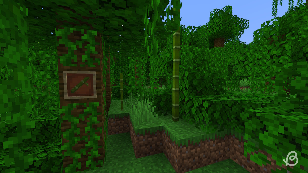Bamboo in a jungle in Minecraft
