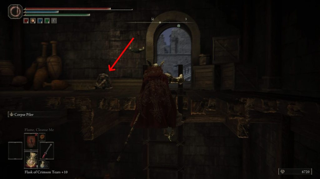 Gain the storehouse key from the dead body marked