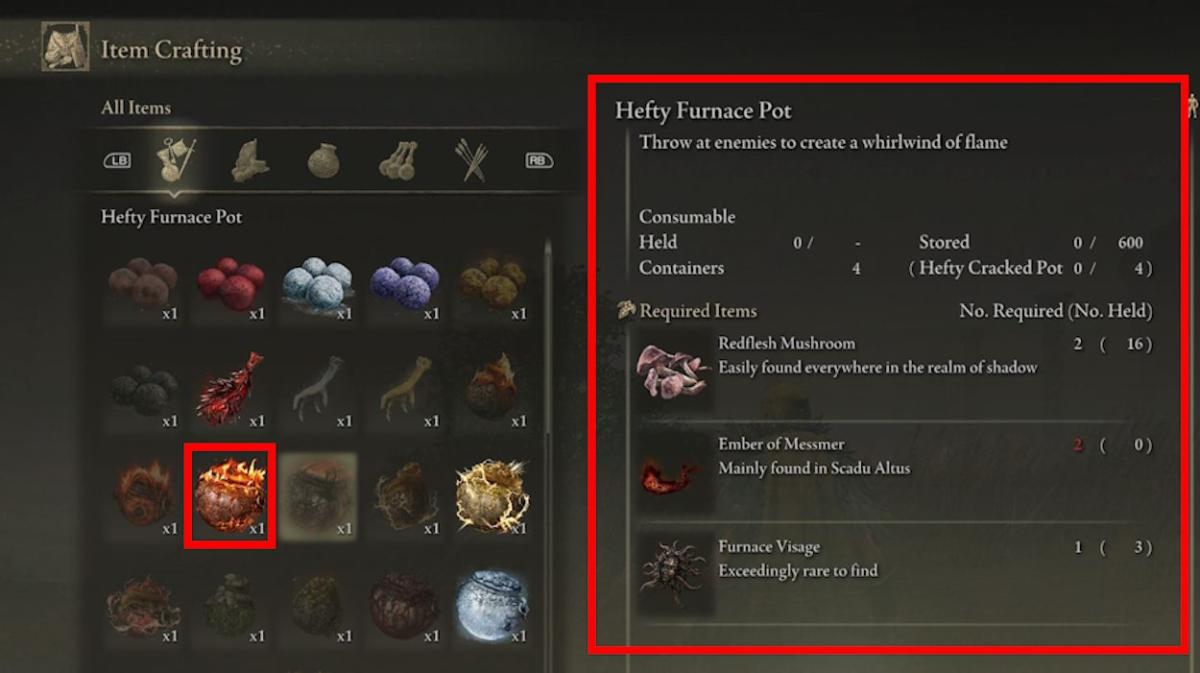 How to Craft Hefty Fire and Furnace Pots in Elden Ring DLC Beebom