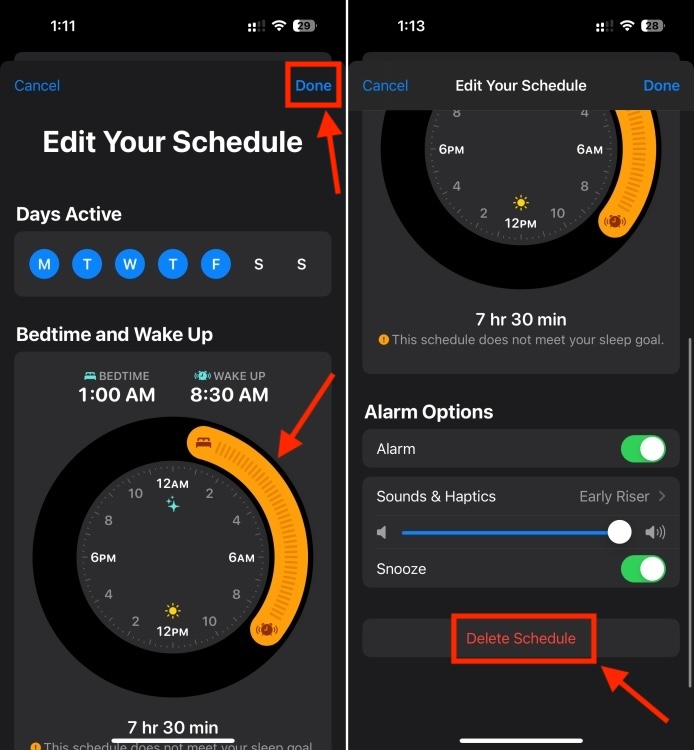 How to Edit or Delete Sleep Schedule on iPhone