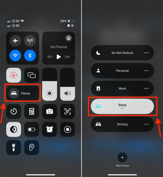 How to Manually turn on Sleep Focus on iPhone 