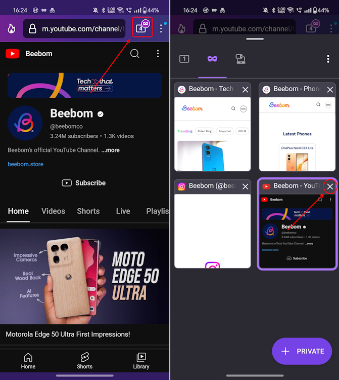 incognito mode turn off android