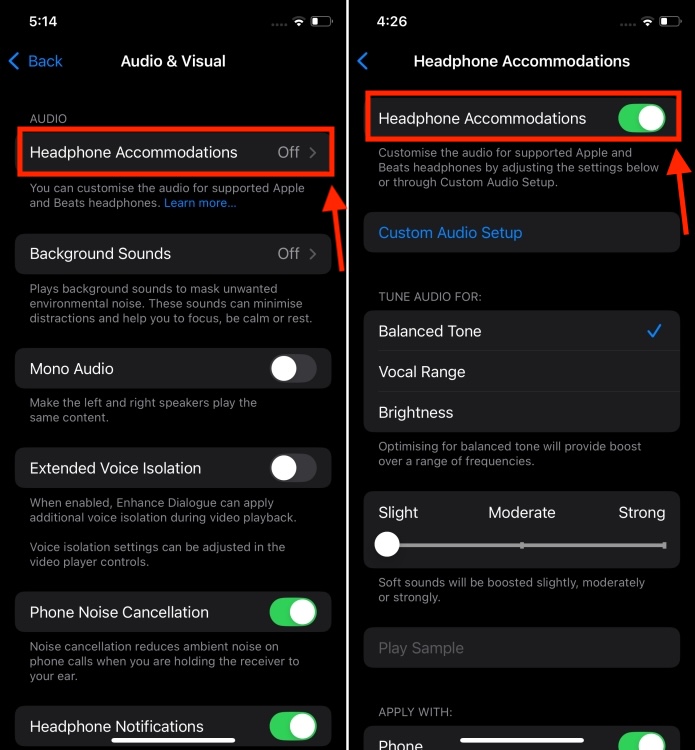 How to turn on Headphone Recommendations on iPhone
