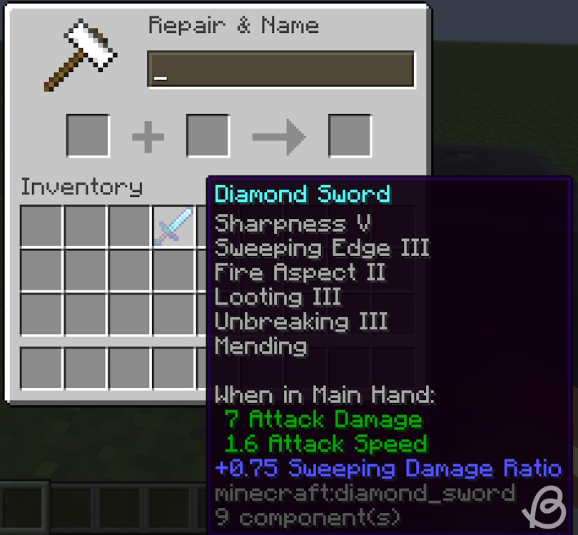 Diamond sword with the best enchantments