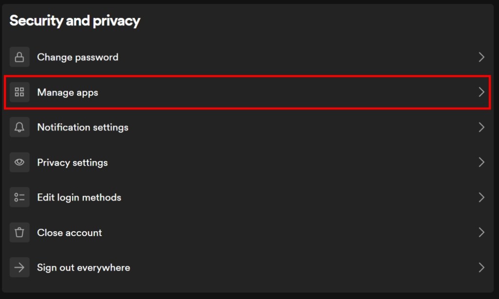 Manage Apps Spotify Account
