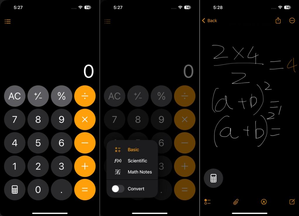 Math Notes on iOS 18