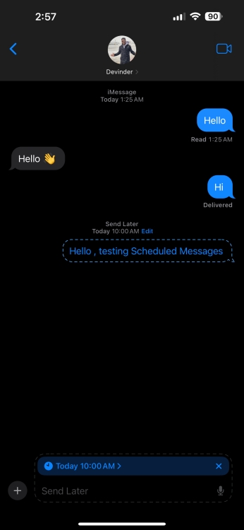 programmer envoi sms ios 18