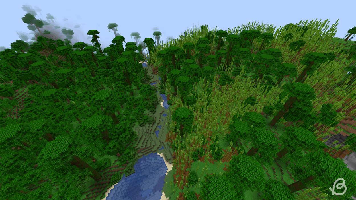 Large jungle biome in this Minecraft 1.21 seed