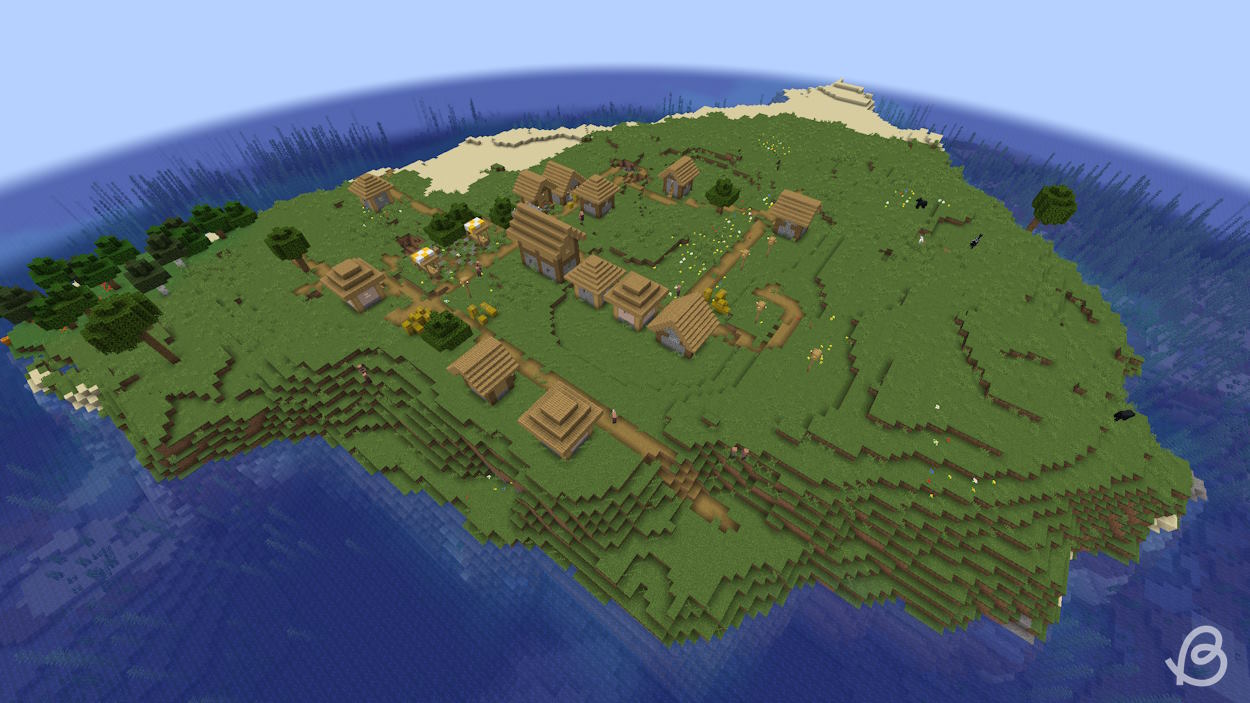 Island with a village