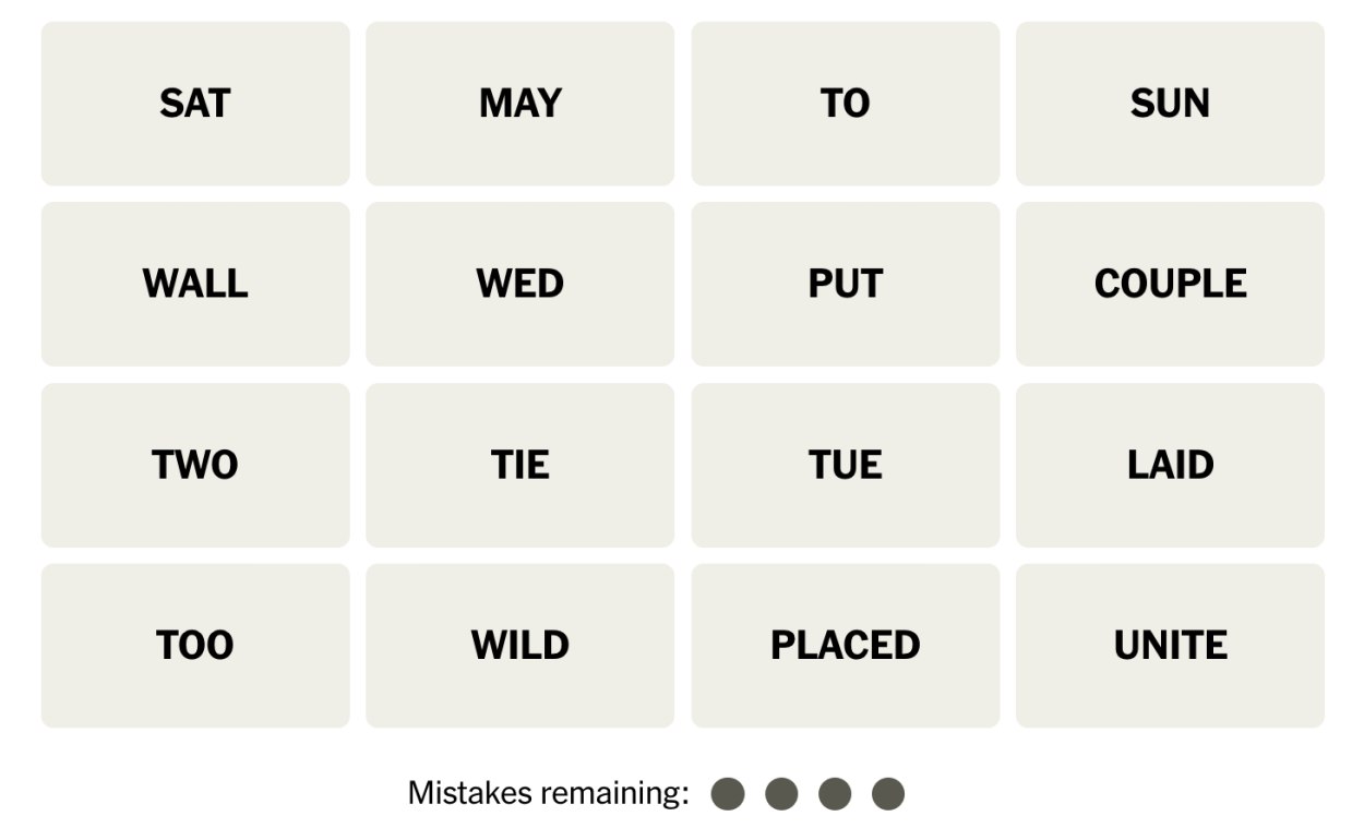 NYT Connections June 29 Grid