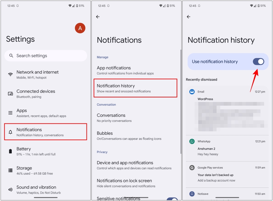 Notification History Android