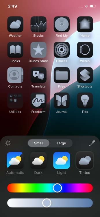 Personalised iOS 18 Home Screen