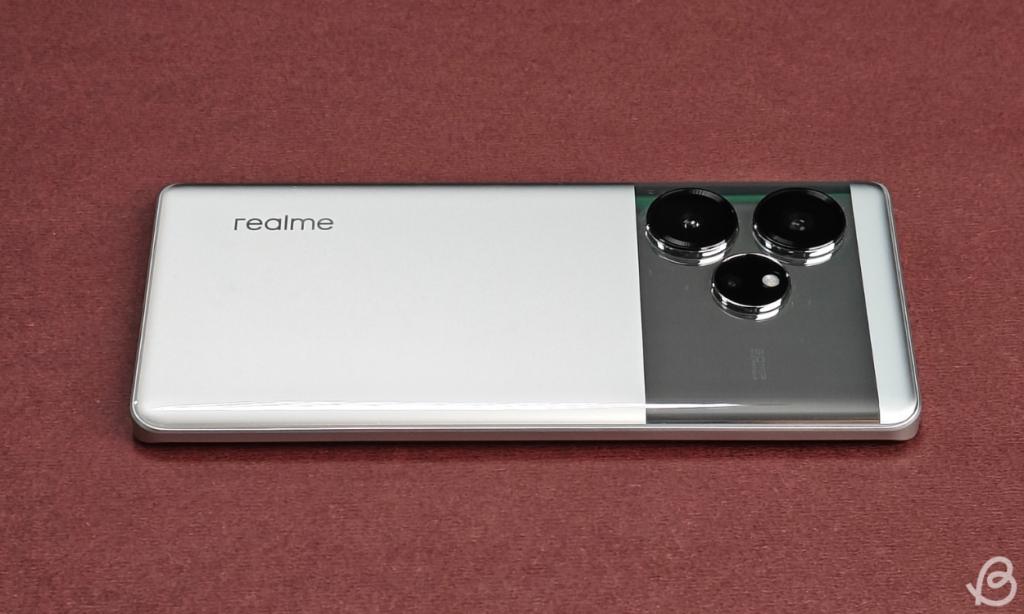 Realme GT 6 back panel design placed on a desk