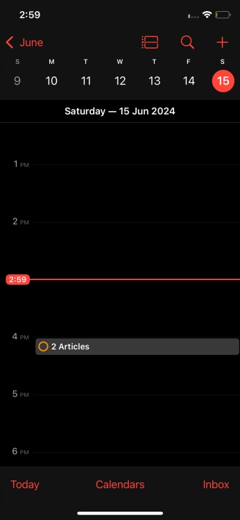 Reminder Integration in Calendar app on iOS 18