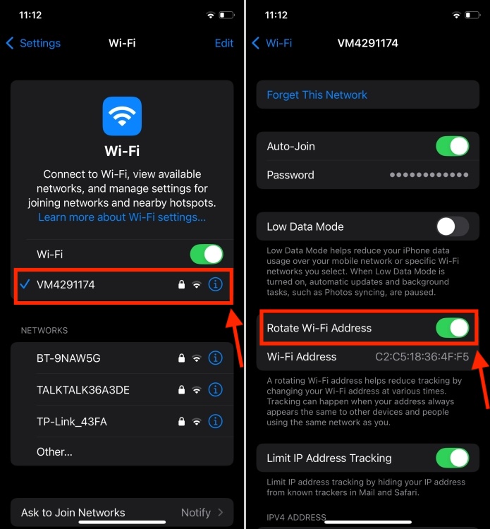 Rotate Wi-Fi Address in iOS 18