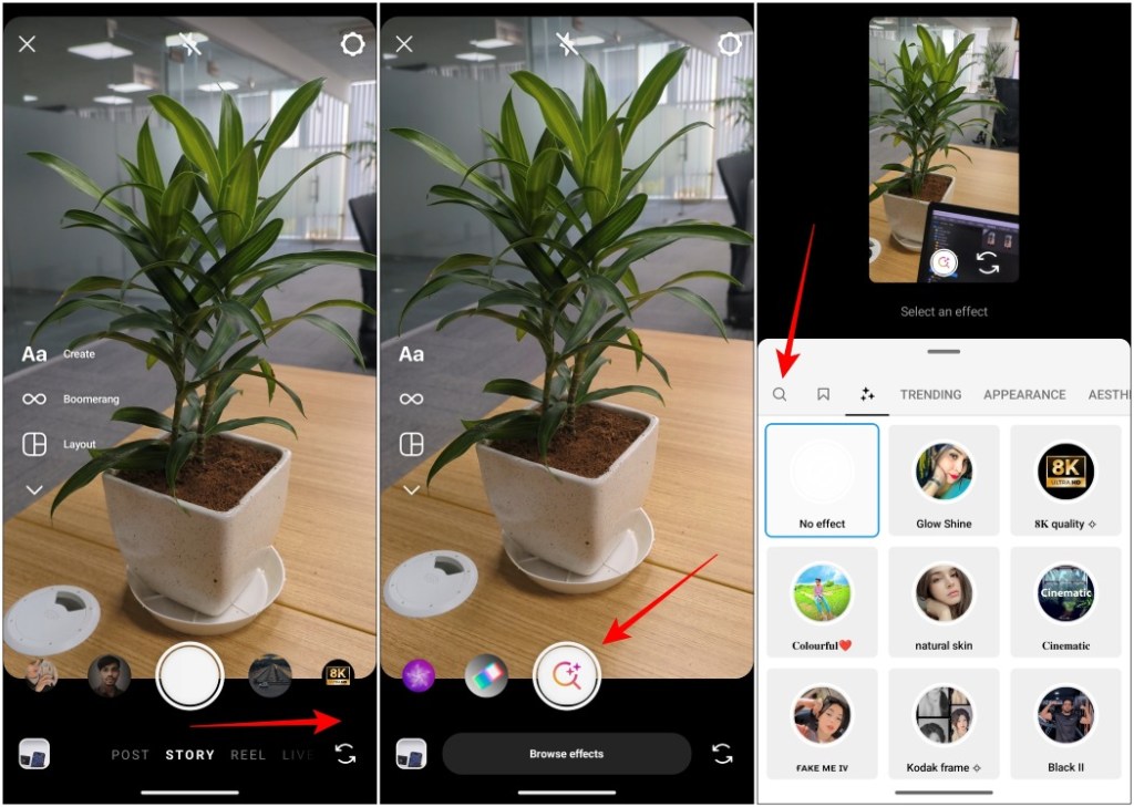 Search Effects Manually Instagram