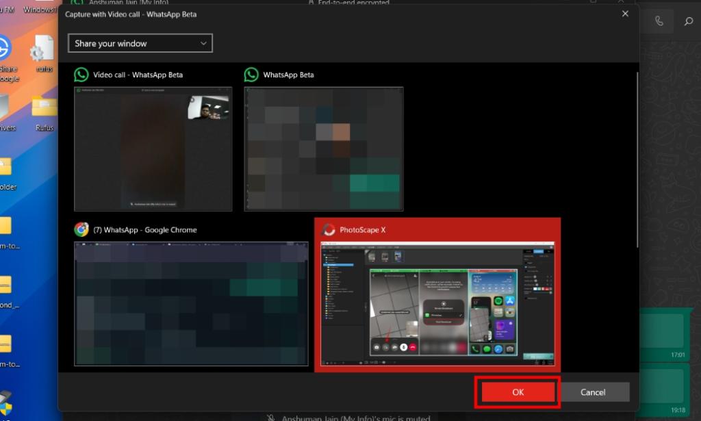 how to share screen in whatsapp laptop