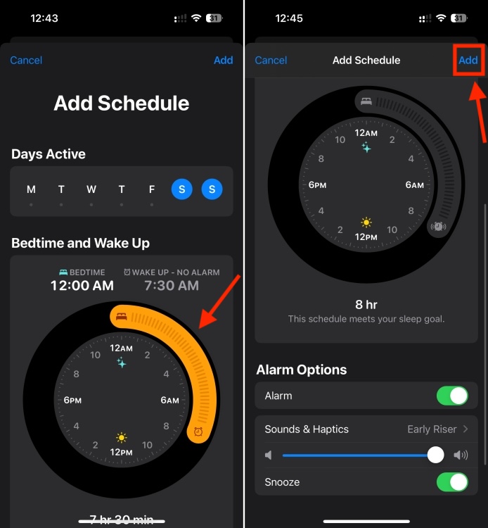 Sleep Schedule on iPhone