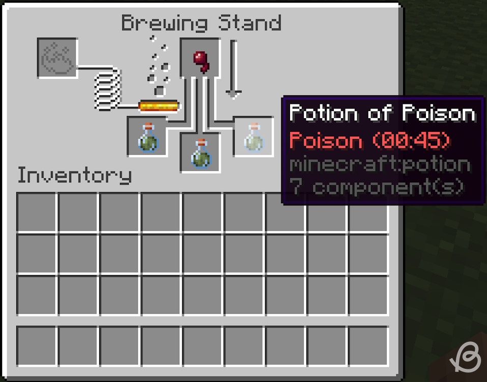 Using a spider eye to brew potions of poison