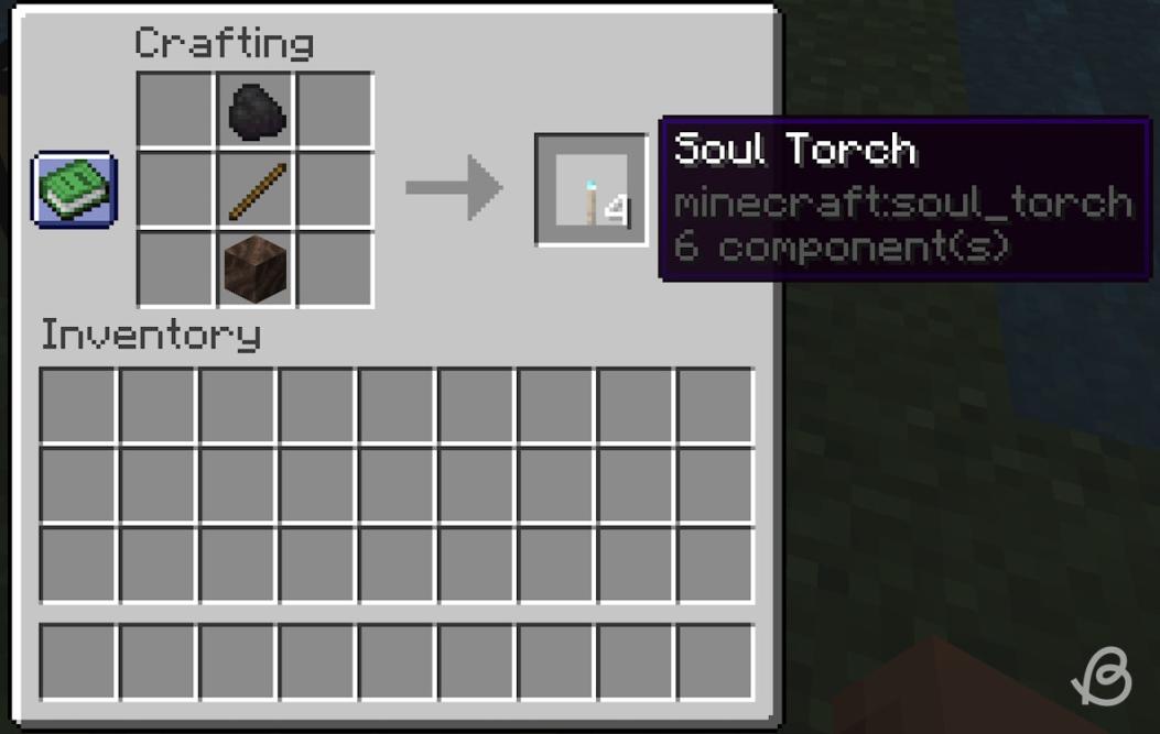 Crafting recipe for a soul torch