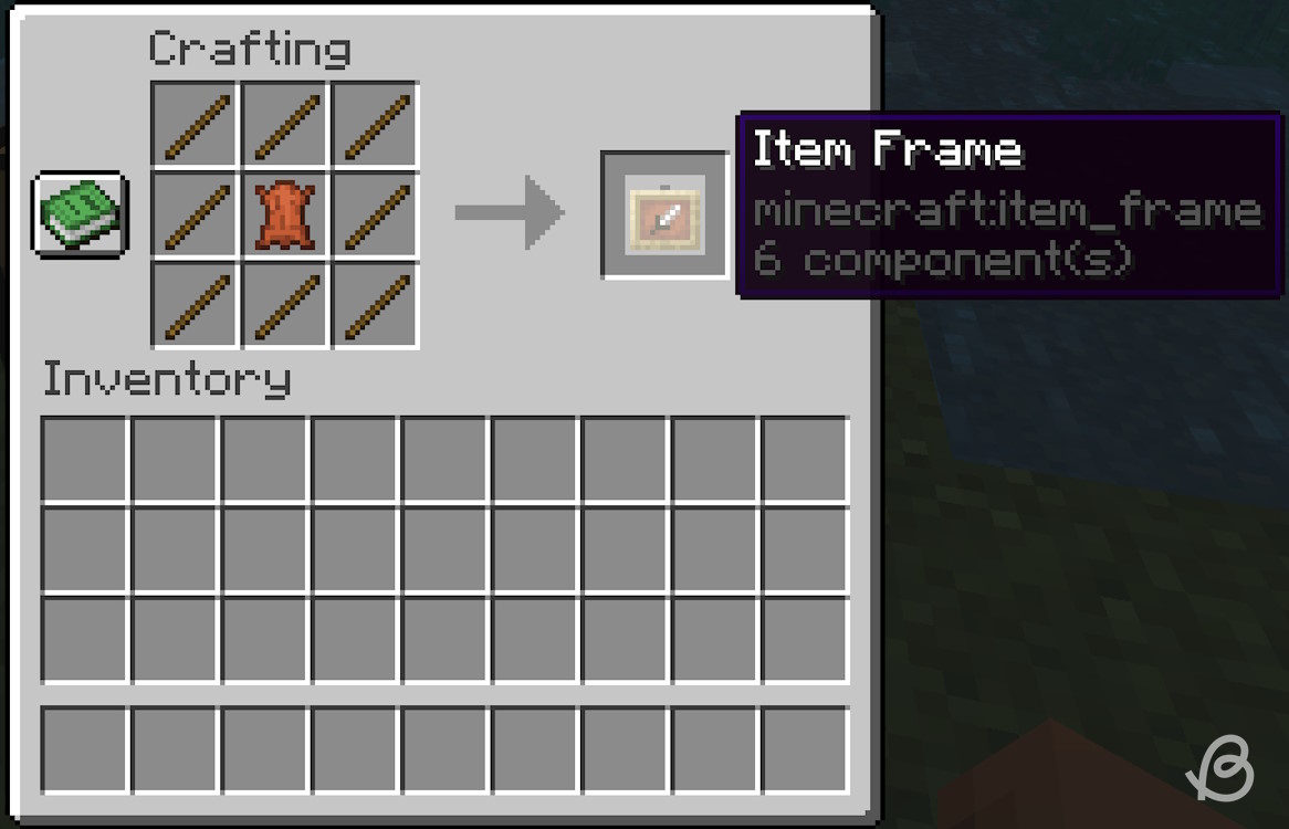 Crafting recipe for an item frame