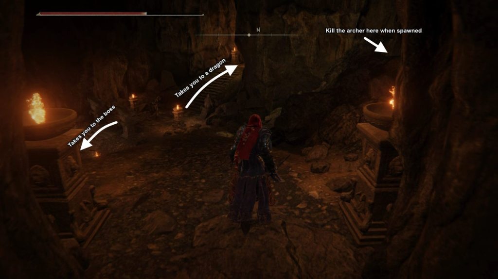 Take a left from this room to reach the boss and get the Dragon-Hunter's Great Katana weapon in Elden Ring Shadow of the Erdtree