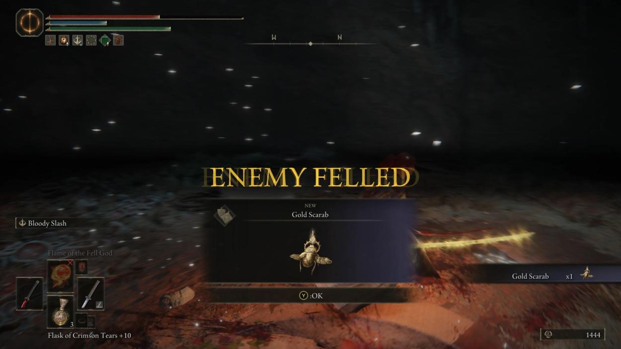The Golden Scarab in Elden Ring is received after defeating the bosses