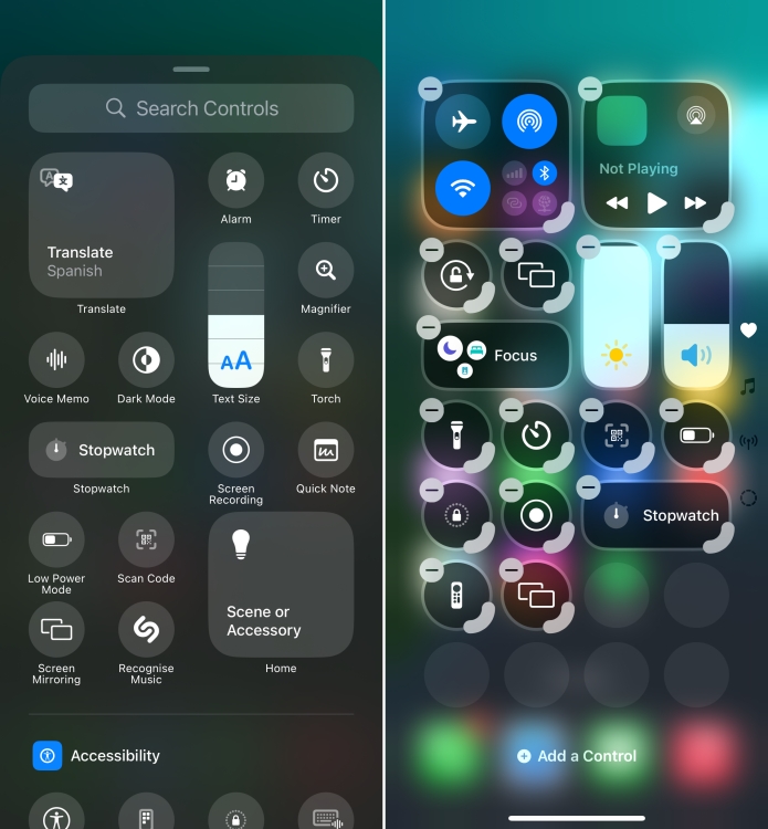 The New Controls Gallery in iOS 18