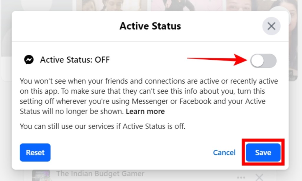 Turn Off Active Status