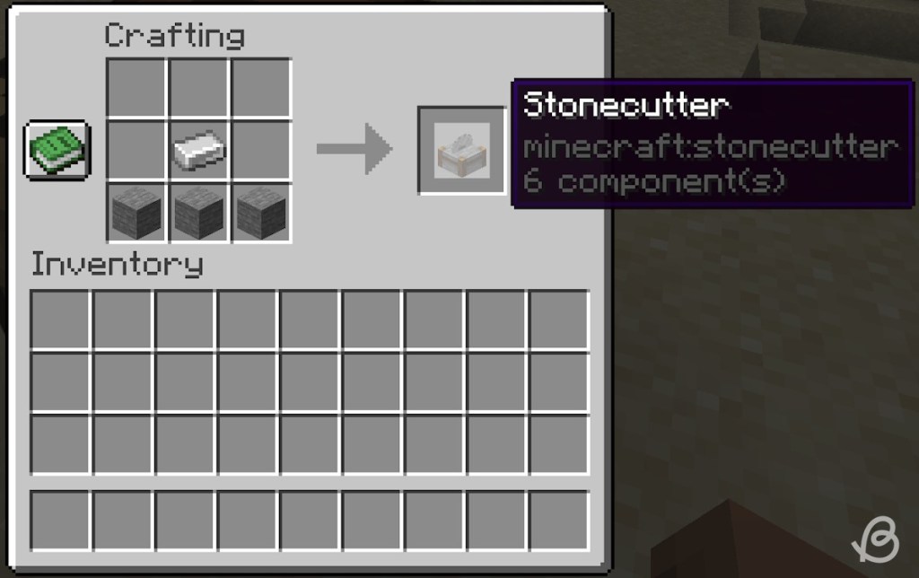 Crafting recipe for a stonecutter