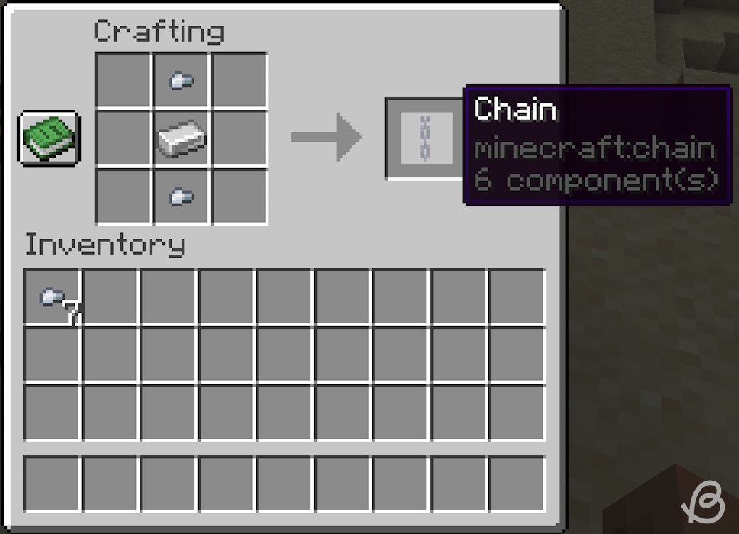 Crafting recipe for chains