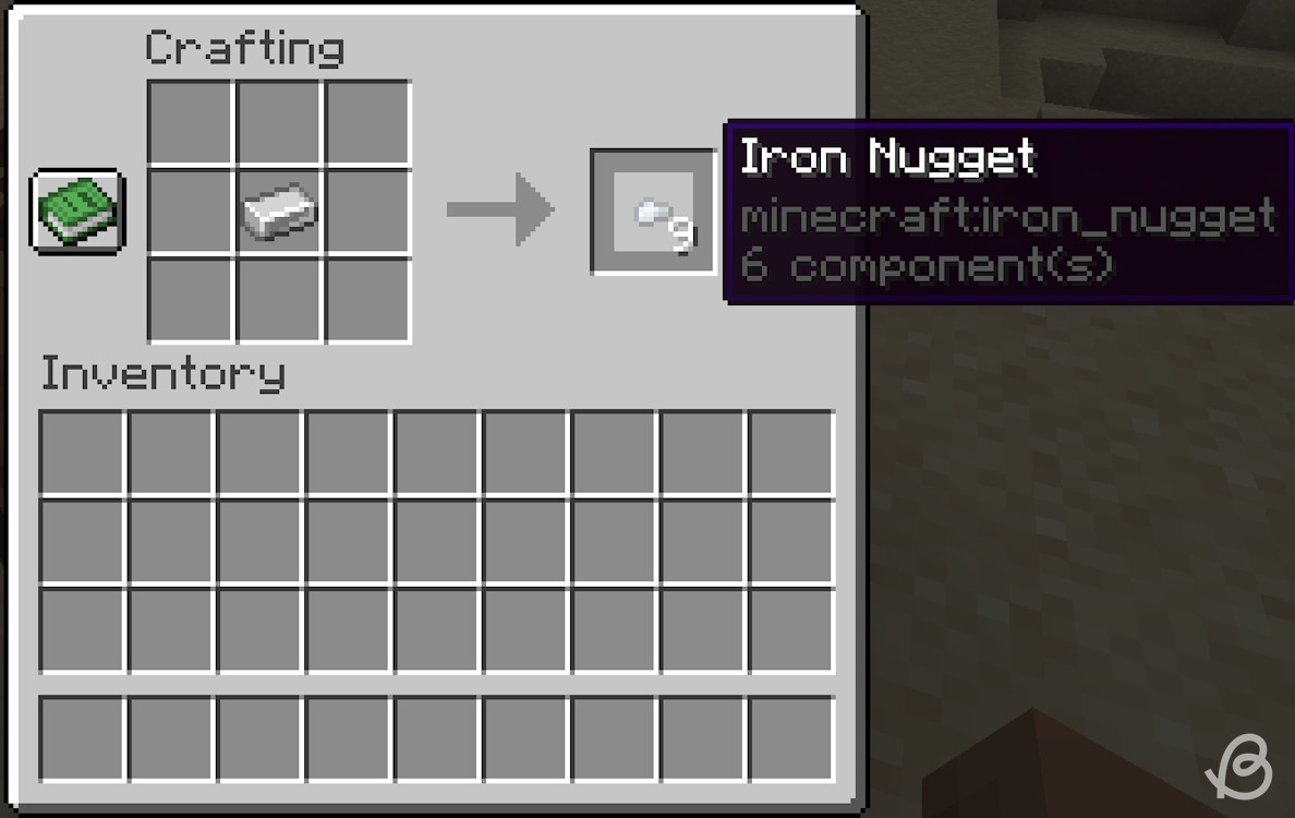 Crafting recipe for iron nuggets