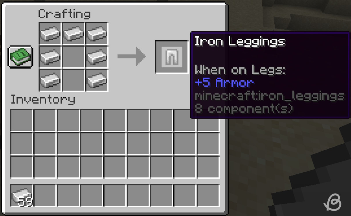 Iron leggings crafting recipe