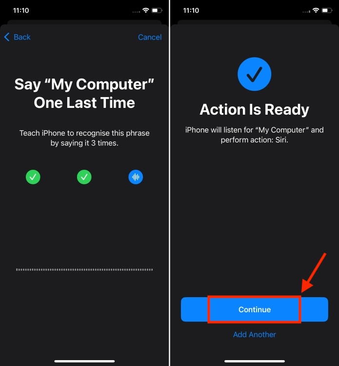 Using Vocal Shortcuts iOS feature to change Siri's Name