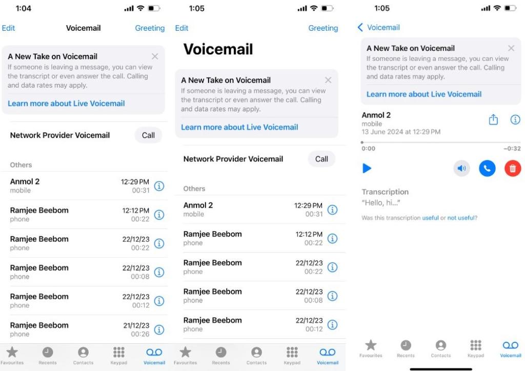 View Live voicemail iPhone India