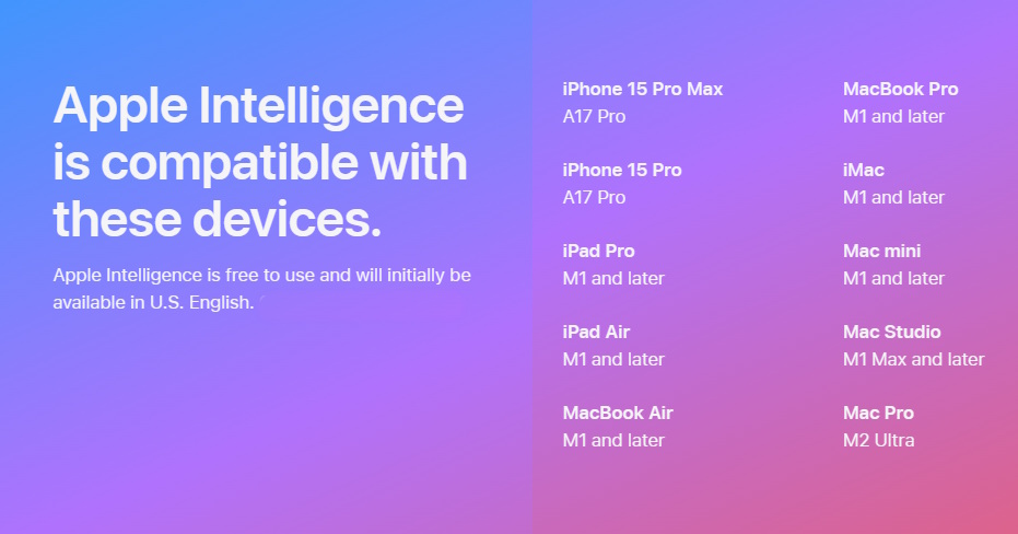 apple intelligence device list