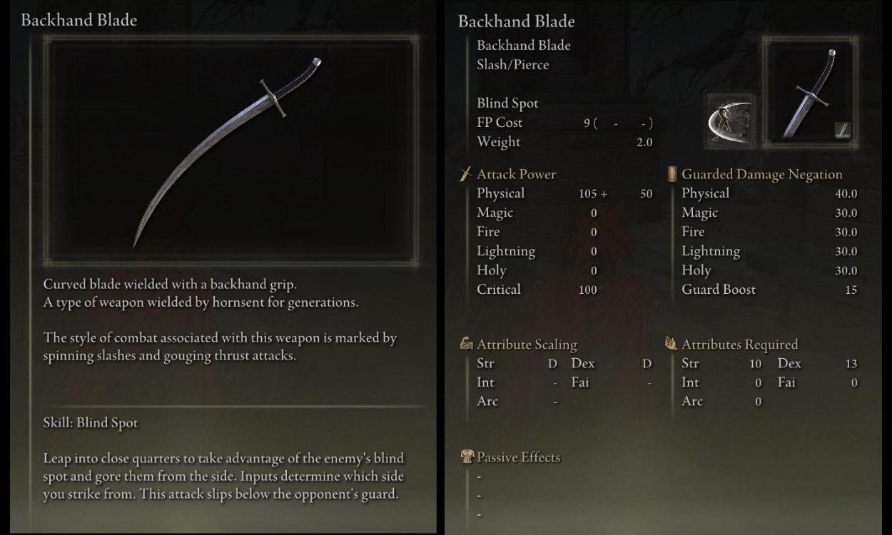 Elden Ring Backhand Blade Location And Skill Guide 