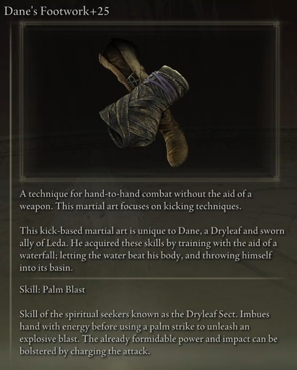 How To Get Dane S Footwork In Elden Ring Shadow Of The Erdtree Beebom   Danes Footwork Item Description 