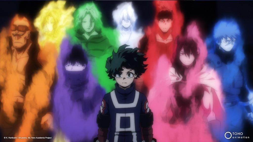 Deku with the previous users of his quirk